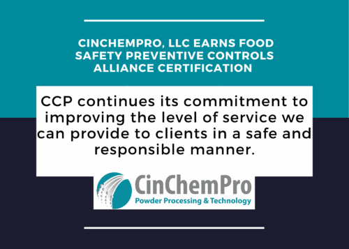 CinChemPro Pro Earns Food Safety Certification